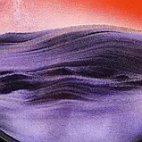 Картина Пісок, що рухається, велика 27 см кругла зі скла, Піщаний пейзаж 3D - Синій, фото 5