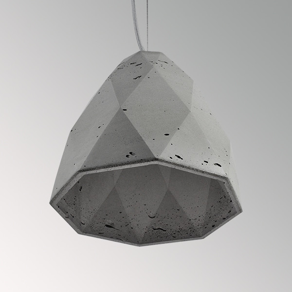 Бетонний світильник Ø228мм h210мм Е27 підвісний сірий