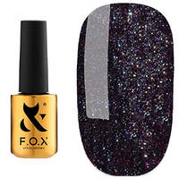 Гель-лак F.O.X gel-polish gold Diamond 004 чорний із кольоровими блискітками 7 мл