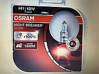 Автомобильная галогенная лампа Osram NIGHT BREAKER silver H1 12V 55 W+100% (производство Osram, Германия)