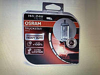 Автомобильная галогенная лампа Osram TRUCKSTAR H4 24V 75\70 W+100% (производство Osram, Германия)