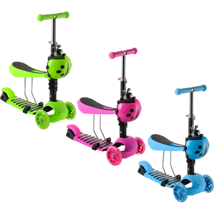 Дитячий самокат Scooter колеса PU світні, кошик 17-1, фото 1