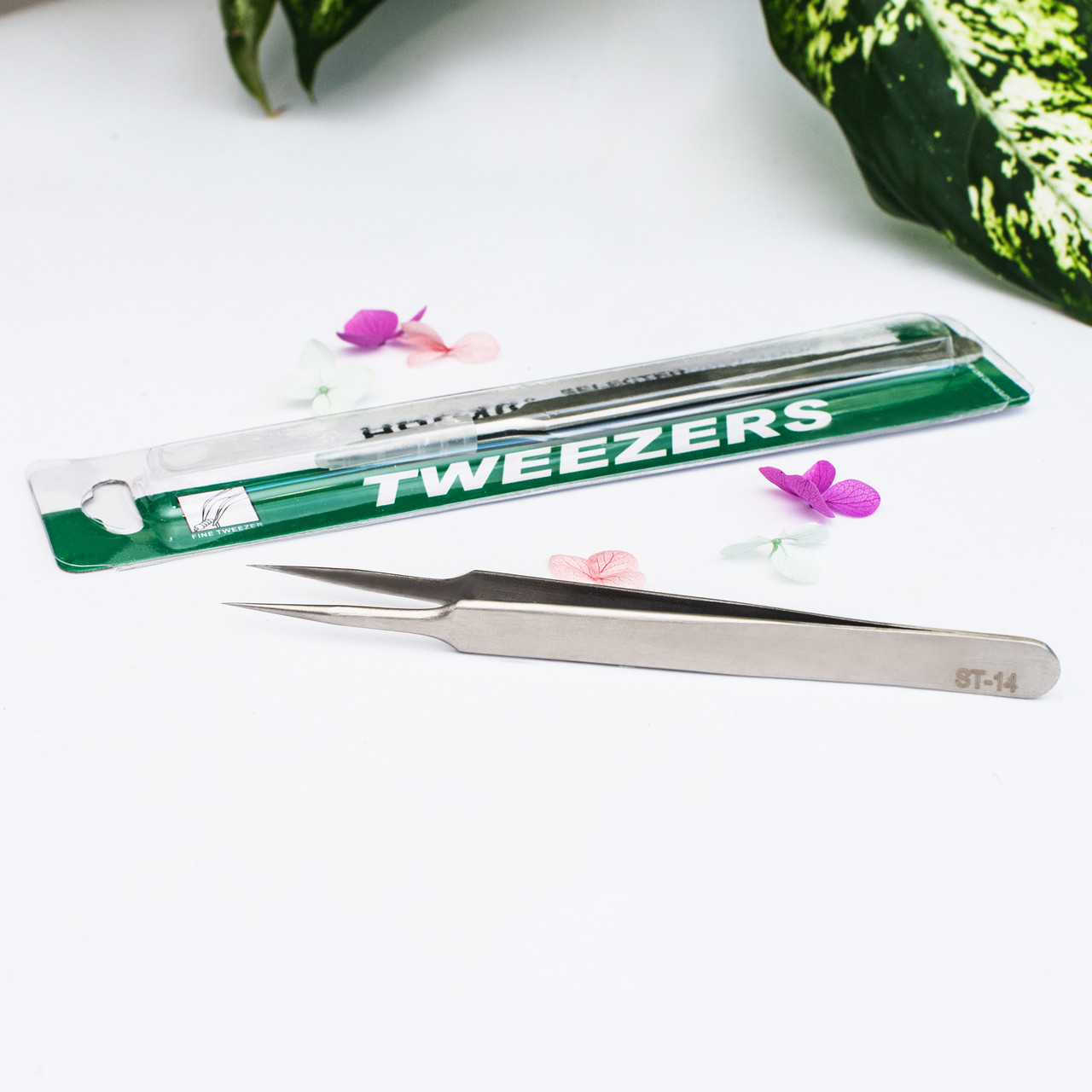 Пінцет для нарощування вій, прямий ST-14