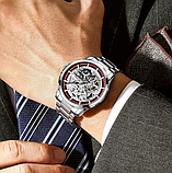 Модний годинник чоловічий механічний з японським механізмом із металевим ремінцем, фото 7