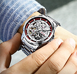 Модний годинник чоловічий механічний з японським механізмом із металевим ремінцем, фото 9