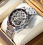 Модний годинник чоловічий механічний з японським механізмом із металевим ремінцем, фото 5