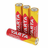Батарейка Лужна VARTA MAX T(Longlife Max Power) AAA/LR03 BLISTER 4 шт, фото 2