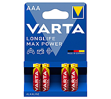 Батарейка Лужна VARTA MAX T(Longlife Max Power) AAA/LR03 BLISTER 4 шт