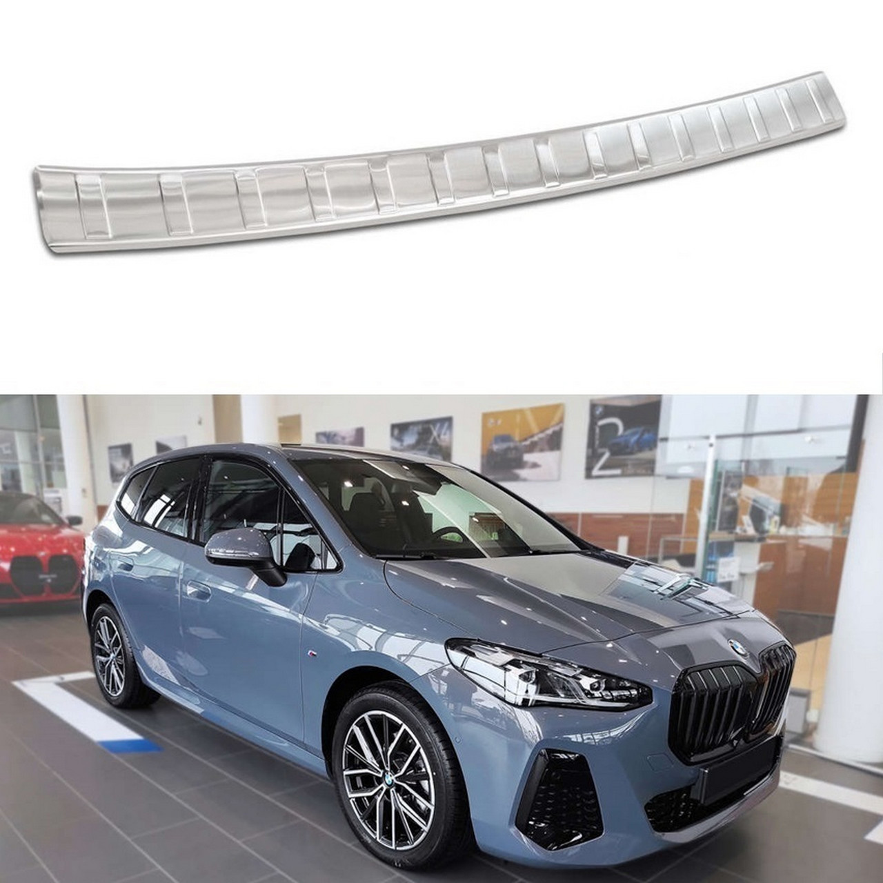 Захисна накладка на задній бампер для BMW 2-series Active Tourer II U06 M-Pack 2021+ /нерж.сталь/