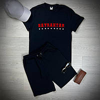 Мужской летний комплект шорты футболка черный Bayraktar