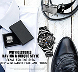 Наручний механічний годинник із металевим браслетом чорний з автопідзаводом з японським механізмом, фото 7