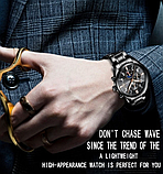 Наручний механічний годинник із металевим браслетом чорний з автопідзаводом з японським механізмом, фото 3