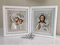 Весільні ікони під срібло біла рамка "Ліки святих" мод. № 9