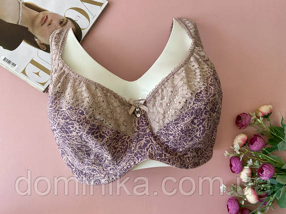 80/85/90/95Е Пудровий бюстгальтер великого розміру ліфчик на чашку Е без поролону, фото 1