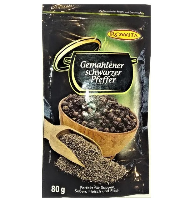 Перець Чорний мелений Rowita Gemahlener Schwarzer Pfeffer 80 г Польща, фото 1