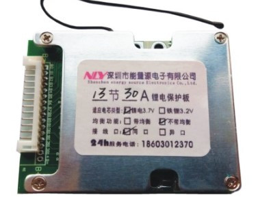 BMS-контролер 13S акум 3,7 V Li-ion 48 V 30 A заряджання/розряджання