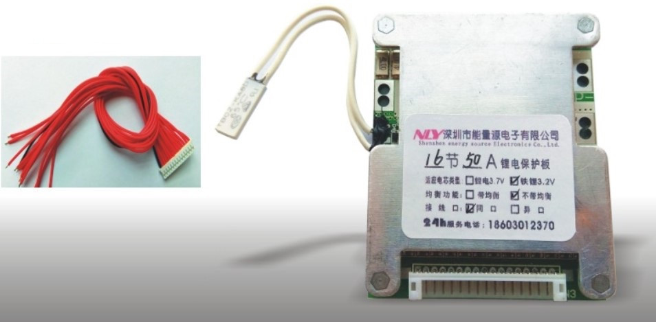 BMS контроллер 16S LiFePo4  48V 50A заряда/разряда