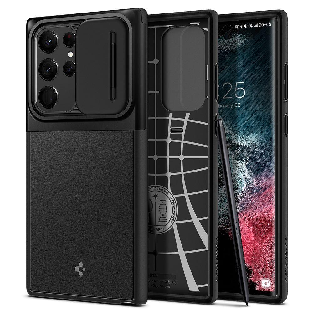 Чохол Spigen для Samsung Galaxy S22 Ultra - Optik Armor, Black (ACS04281)