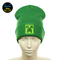 Детская демисезонная шапка - Майнкрафт / Minecraft - Зеленый