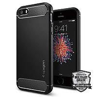 Чохол Spigen для iPhone SE/ 5S/ 5 — Rugged Armor, Black (041CS20167)