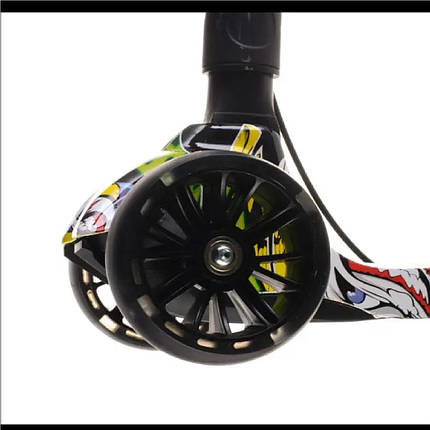 Дитячий триколісний самокат зі складаним кермом і ручним гальмом, фото 2