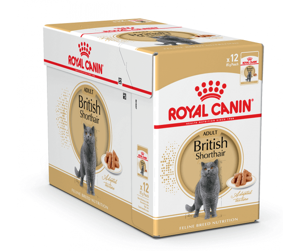 Вологий корм Royal Canin British Shorthair Adult для котів британської короткошерстої породи 12х85гр, фото 1