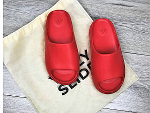 Жіночі шлепанці сланці Adidas Yeezy style Yeezy жіночі тапочки літні червоні Red (38 р.) art 10108