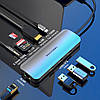 USB-хаб  VENTION 9-in-1 USB-C to HDMI/USB3.0x3/RJ45/SD/TF/TRRS 3.5mm/PD (TOLHB), фото 2