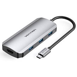 USB-хаб VENTION 6-in-1 USB-C to HDMI/USB-C/USB3.0x3/PD Grey (TOFHB)