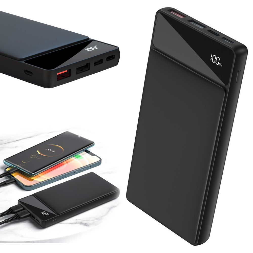Повер банк Power Bank XO PR132 10000 mAh Швидке заряджання PD20W+USBQC 22.5W, Портативна батарея, Чорний