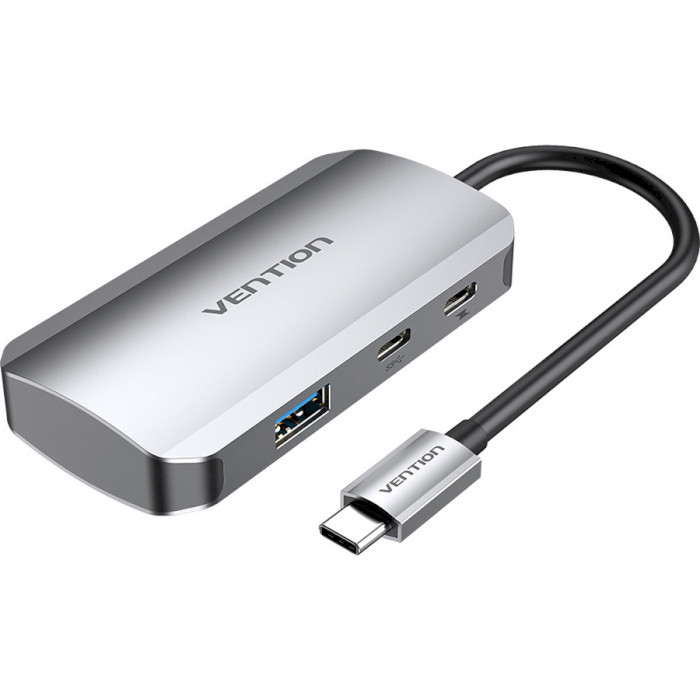 USB-хаб VENTION 5-in-1 USB-C to USB3.0x3/USB-C/PD Grey (TNDHB)