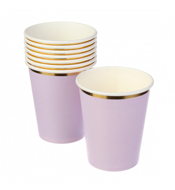 Бумажные стаканы "Light pink", 10 шт, Польша, 200 мл., цвет лаванда - фото 2 - id-p1650583114