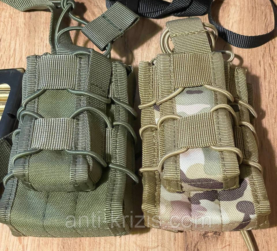 Підсумок Molle для 2-х магазинів АК/AR і пістолета (ліхтаря/монокля), колір "MultiCam" або "Олива"
