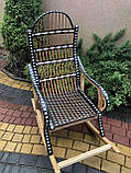 Крісло-гойдалках з чорного ротангу та лози «Релакс-плюс».Арт:9983, фото 2