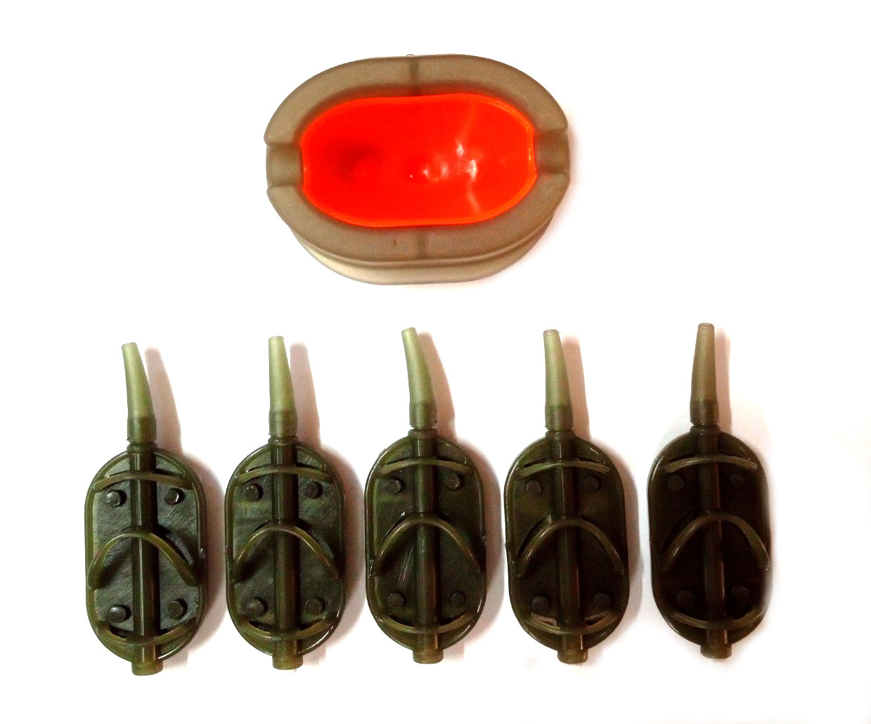 Набір Carp Expert 5 годівниць Arc Flat Method Feeder 40-50-60-70-80г з оправкою, фото 1