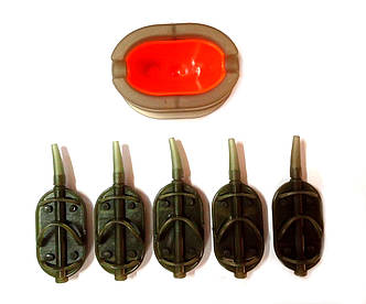 Набір Carp Expert 5 годівниць Arc Flat Method Feeder 40-50-60-70-80г з оправкою