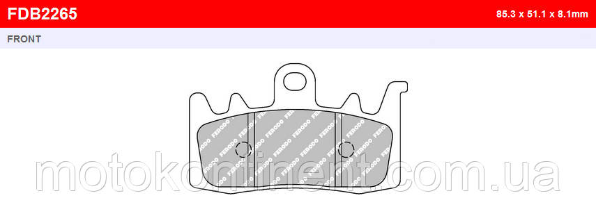 FDB265ST Тормозні колодки для APRILIA CAPONORD, BMW R1200, BRP Can-Am SPYDER, DUCATI MONSTER