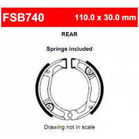 Мотоколодки барабанные FSB740 для HONDA XL 250, XR 250, XL 350, NX 250 DOMINATOR