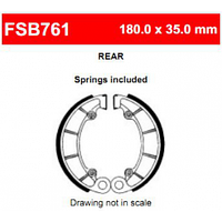 Мотоколодок барабанні FSB761 для HONDA  VT 750 C SHADOW ,HONDA TRX 500