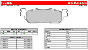 FDB2083SM Тормозні колодки Ferodo для мотоцикла YAMA YP 400, YP 250, YZF-R6, ST 225