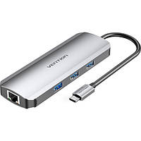 USB-хаб VENTION 8-in-1 USB-C to HDMI/USB3.0x3/RJ45/SD/TF/PD (TOKHB)