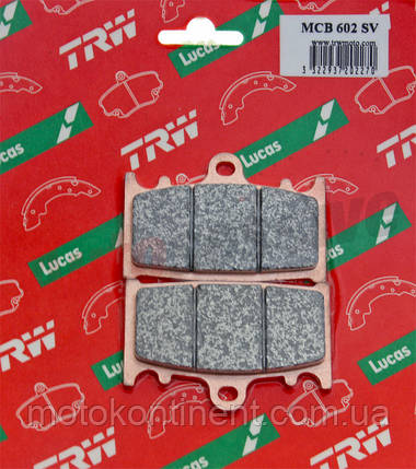 Мото колодки гальмівні TRW LUCAS MCB602SV для KAWASAKI ZX-6R Ninja/KAWASAKI VN/SUZUKI GSX-R /ZZR 400, фото 1