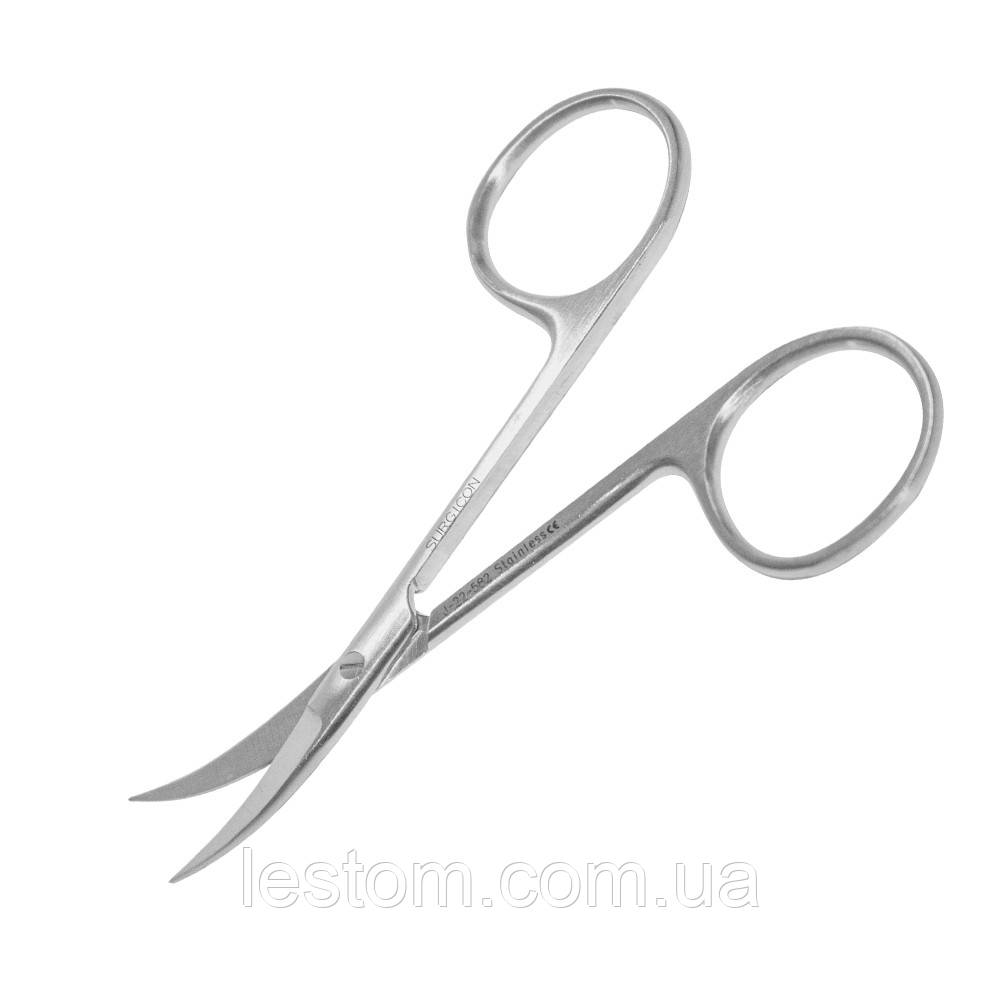 Ножиці операційні Iris, загнуті, Surgicon довжина 9 cм