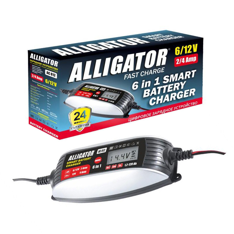 Зарядний пристрій для АКБ Alligator AC812 6/12V, 4 А