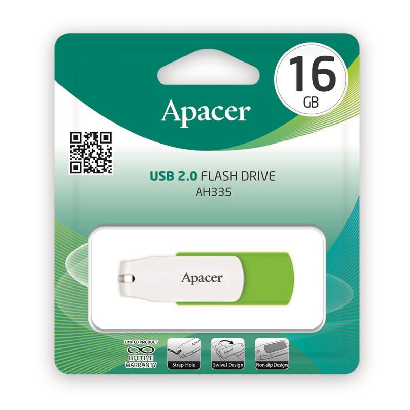 USB 16GB Apacer AH335 White/Green (AP16GAH335G-1)