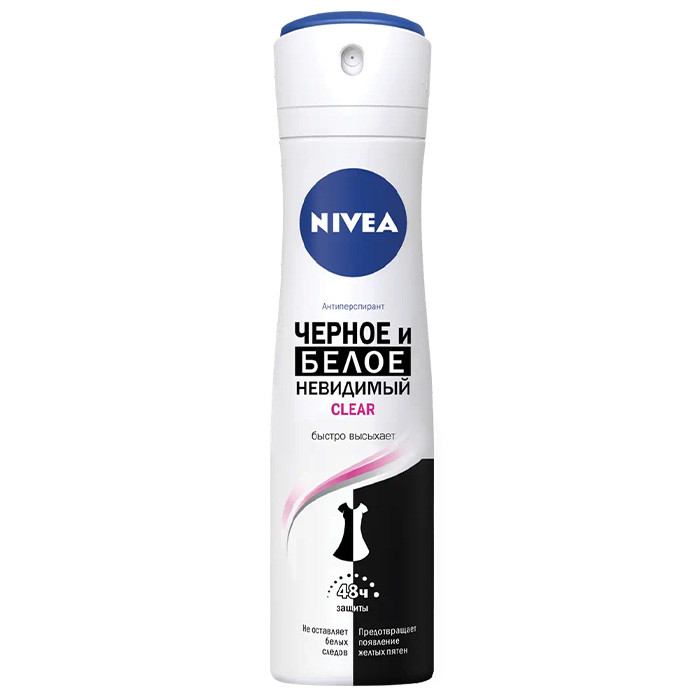 Антиперспірант Nivea Deo Clear Чорне та біле невидимий 150 мл