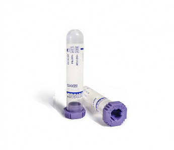 Пробірки MICRO з K3 EDTA для забору крові Aquisel 0,25 мл 12х55 мм, з кришкою-клапаном 7мм 100 шт/уп, 4216