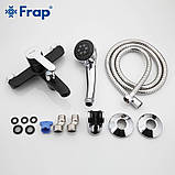 Змішувач для ванни Frap F3242, чорний/хром, фото 4