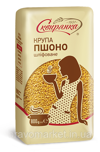 Крупа пшоно шліфоване 800г ТМ Сквирянка, фото 1