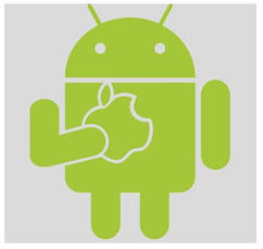Вінілова наклейка  - Android and Apple розмір 30 см